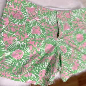 LILLY PULITZER The Callahan Short Sunnyside Lion Cabana PinkGrn Sz 10 /12.5’drop